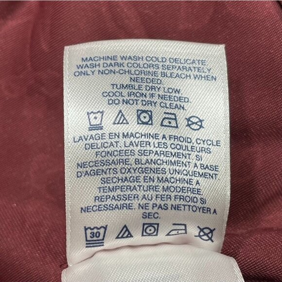 Lands End Womens Valour Floral Blouse Maroon Shimmer Shirt Plus Size 3X u - Picture 8 of 8